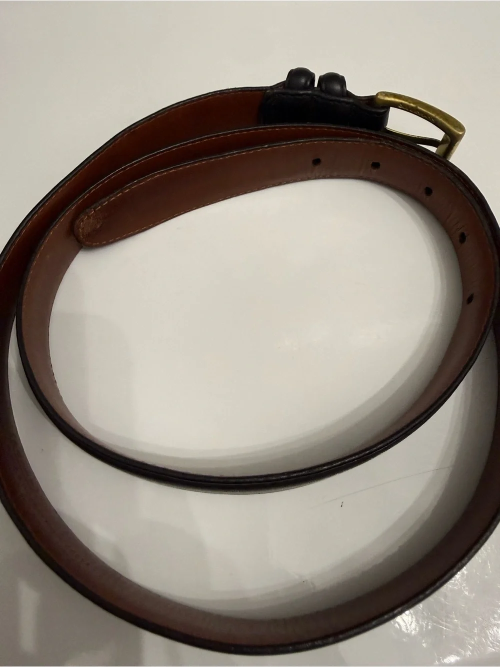 Vintage 90s Coach Black Leather Cowhide Belt with Solid Brass Buckle